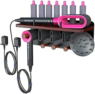 FLE Hair Dryer Holder Wall Mounted with Shelf - Hair Dryer Holder Rack Organizer Compatible for Dyson Supersonic Hair Dryer,Black… FLE