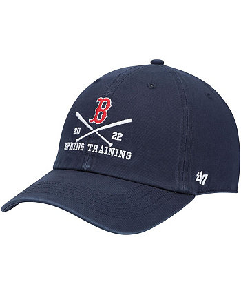 Мужская темно-синяя регулируемая бейсболка Boston Red Sox 2022 MLB Spring Training Cross Bone Clean Up '47 Brand