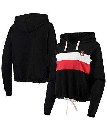 Women's Black and Scarlet Ohio State Buckeyes Leave Your Mark Pullover Hoodie Gameday Couture