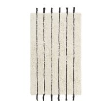 INK+IVY Arbor Полосатый хлопковый тафтинговый коврик с кисточками для ванной комнаты INK+IVY