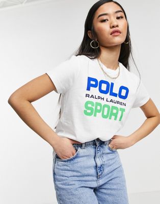 Белая футболка с логотипом Polo Ralph Lauren Sport Polo Ralph Lauren