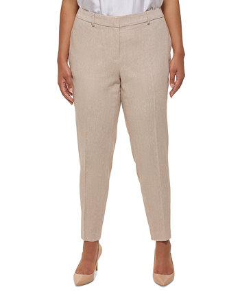 Узкие брюки из смеси льна больших размеров Calvin Klein