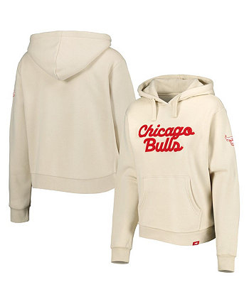 Женская кремовая толстовка с капюшоном Chicago Bulls Leona Ava Fleece Tri-Blend Pullover Sportiqe