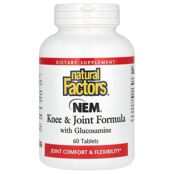 NEM, Формула для коленей и суставов с глюкозамином - 60 таблеток - Natural Factors Natural Factors