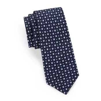 Шелковый галстук с принтом «Пингвин» Ferragamo