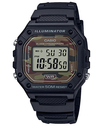 Мужские цифровые черные часы с ремешком из смолы 43.2mmx43.2mm Casio