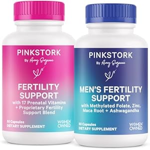 Pink Stork His and Hers Fertility Bundle: Fertility Supplements for Women, Fertility Supplements for Men, Fertility Prenatal Vitamin, Vitex, Inositol, Folate, Vitamin B6, 60 Capsules Pink Stork