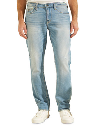 Зауженные мужские зауженные джинсы с эффектом потертости GUESS