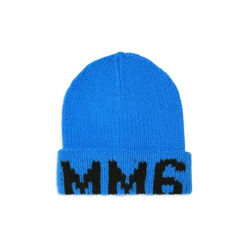 Детская шапка-бини с логотипом из смесовой шерсти MM6 Maison Margiela