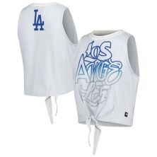 Women's The Wild Collective Gray Los Angeles Dodgers Twisted Tie Front Tank Top The Wild Collective