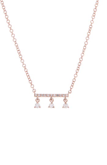 Ожерелье с подвеской в виде слитка из розового золота 14 карат с бриллиантами EF Collection