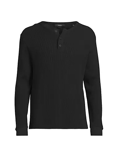 Мужская Толстовка Vince Chunky Waffle Long-Sleeve Henley Pullover Vince