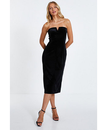 Women's Velvet Strapless Midi Dress Quiz