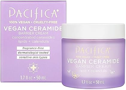 Pacifica Beauty Vegan Ceramide Barrier Cream, Skincare, Niacinamide, Shea Butter, Hydrating, Daily Face Moisturizer, Fragrance Free, Sensitive Skin, For All Skin Types, Vegan, 1.7 fl oz (1 Count) Pacifica