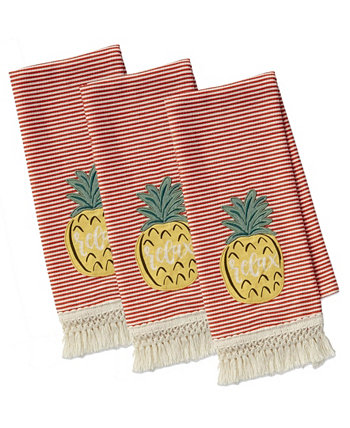 Украшенные ананасом полотенца для посуды Island Tropics, набор из 3 шт. Design Imports