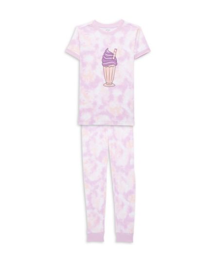 Пижамный комплект Baby Girl's из двух предметов с мороженым и краской для галстука PL Sleep