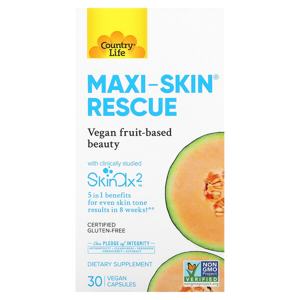 Maxi-Skin Rescue, 30 веганских капсул Country Life