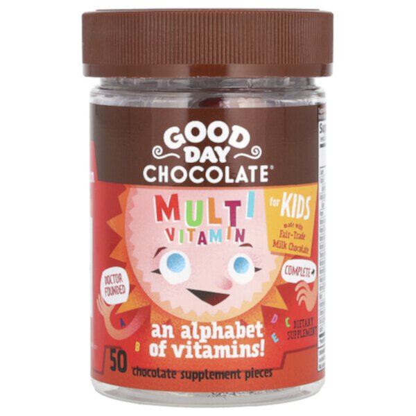 Мультивитамины для детей, 50 кусочков шоколадной добавки Good Day Chocolate