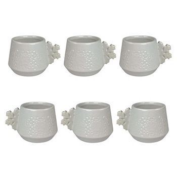 10 Strawberry Street 6-Piece Snowflake Handle Espresso Cups 10 Strawberry Street