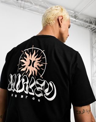Черная футболка с принтом на спине Hurley Cosmic Groove Hurley