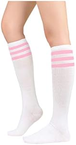 Century Star Women's Knee High Socks Athletic Thin Stripes Tube Socks High Stockings Outdoor Sport Socks Century Star