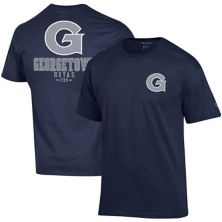 Мужская футболка Champion Navy Georgetown Hoyas Stack 2-Hit Champion