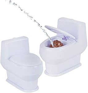 ArtCreativity 4 Inch Squirt Toilet - Gag Gift for Kids and Adults with 3D Poo Emoticon - Lift Seat to Spray Water - Funny Water Squirting Prank Toy - Hilarious Prankster Joke Stuff for Boys and Girls ArtCreativity