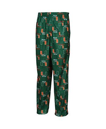 Miami Hurricanes Youth Boys Green Team Logo Flannel Pajama Pants Genuine Stuff