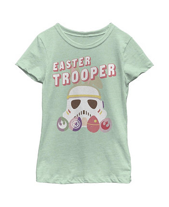 Girl's Star Wars Easter Stormtrooper With Logo Eggs  Child T-Shirt Disney