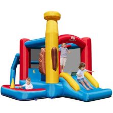Baseball Themed Inflatable Bounce House with Ball Pit and Ocean Balls Slickblue