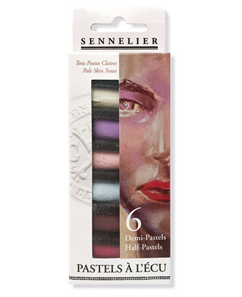 Extra Soft Portrait Light Tones Half Pastel 6 Piece Stick Set, 5.91" x 1.25" Sennelier