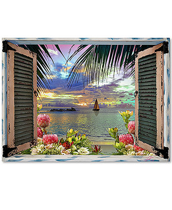 Лео Келли, «Тропическое окно в рай III», холст, 35 x 47 дюймов Trademark Global