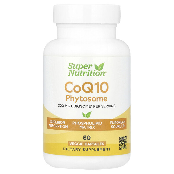 CoQ10 Phytosome, 300 mg, 60 Veggie Capsules (Капсулы на растительной основе) Super Nutrition