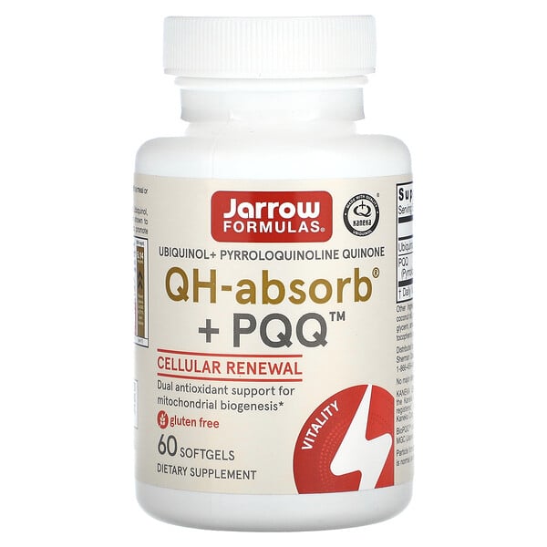 Убихинол, QH-Absorb + PQQ, 60 мягких таблеток Jarrow Formulas