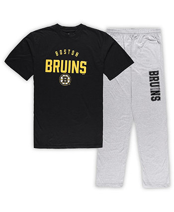 Мужской комплект из футболки и брюк для отдыха Boston Bruins Black, Heather Grey Big and Tall Profile