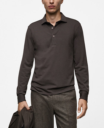 Men's Stretch-Wool Polo Shirt MANGO