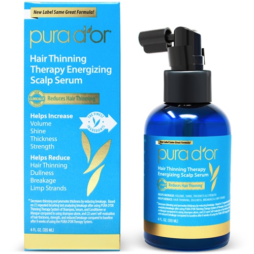 Pura D'or Hair Thinning Therapy Бодрящая сыворотка для кожи головы -- 4 жидких унции PURA D'OR