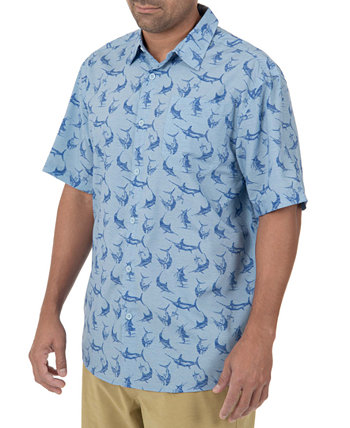 Мужская рубашка с коротким рукавом в стиле ретро для рыбалки Guy Harvey
