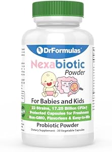 DrFormulas Nexabiotic Probiotic Powder for Babies, Infants & Kids Probiotics with Saccharomyces Boulardii, L. Acidophilus, B. Infantis Better Than Gripe Water or Baby Drops, 30 Servings DrFormulas