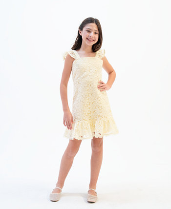 Кружевное платье с развевающимися рукавами для больших девочек Rare Editions