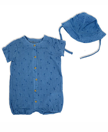 Муслиновый комбинезон и шляпа от солнца для маленьких мальчиков, комплект из 2 предметов Lily & Jack