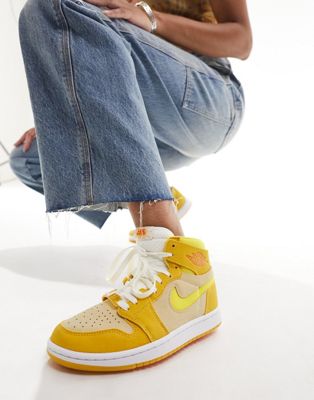 Желтые кроссовки Nike Air Jordan 1 Mid Zoom Air Jordan