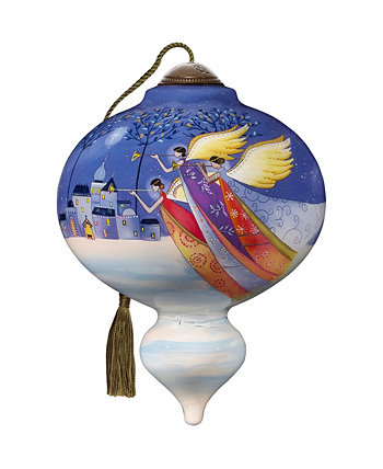 Ne'Qwa Art 7221106 Angels We Have Heard on High Hand-Painted Blown Glass Ornament Precious Moments