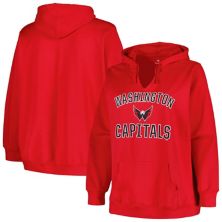 Women's Profile Red Washington Capitals Plus Size Arch Over Logo Pullover Hoodie Profile