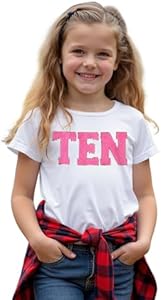 Ritatte Birthday Girl Shirt Kids Girls 5th 6th 7th 8th 9th 10th T-Shirts Sequin Embroidered Party Outfit 5-10 Years Ritatte