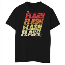 Футболка с рисунком «Молния» и логотипом «Хаски» для мальчиков 8–20 лет DC Comics The Flash Stacked Swirl Lightning DC Comics