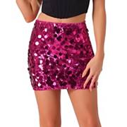 Sequin Skirt for Women's Sparkle Bodycon Night-Out Party Glitter Mini Skirts Inspire Chic