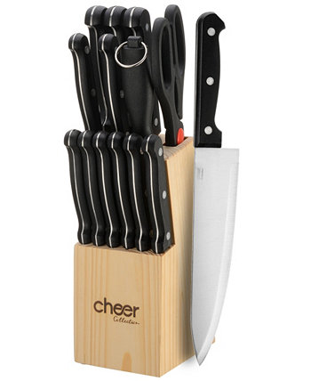 Кухонный нож с деревянным блоком, набор из 13 шт. Cheer Collection