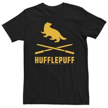 Мужская футболка с логотипом Harry Potter Hufflepuff Crossed Wands Harry Potter