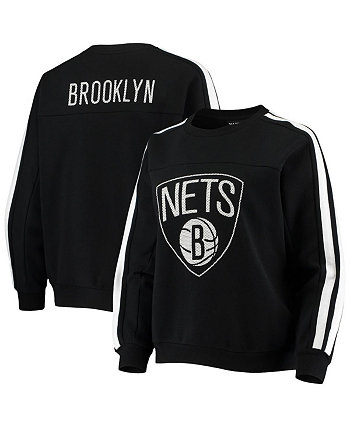 Женская черная толстовка с перфорированным логотипом Brooklyn Nets The Wild Collective